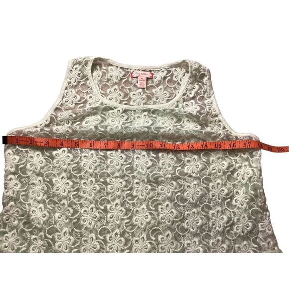 Pastel Green Ruby & Bloom Floral Lace Tank Top Ruffles Boho Bohemian Hippie - Picture 5 of 8